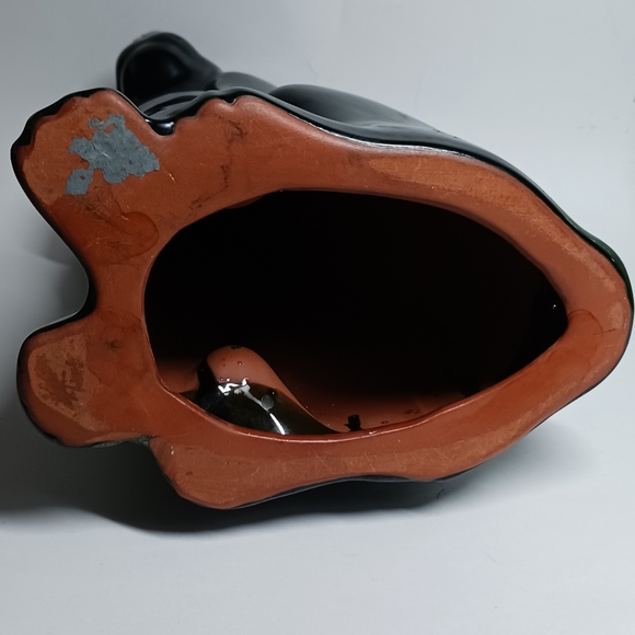 Vintage Blue Mountain Pottery Green And Black Glaze Dog Figurine 11" Canada - Picture 8 of 9